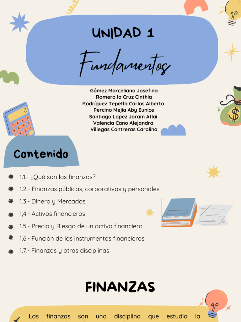 Fundamentos de Finanzas y Mercados | PDF | Dinero | Business