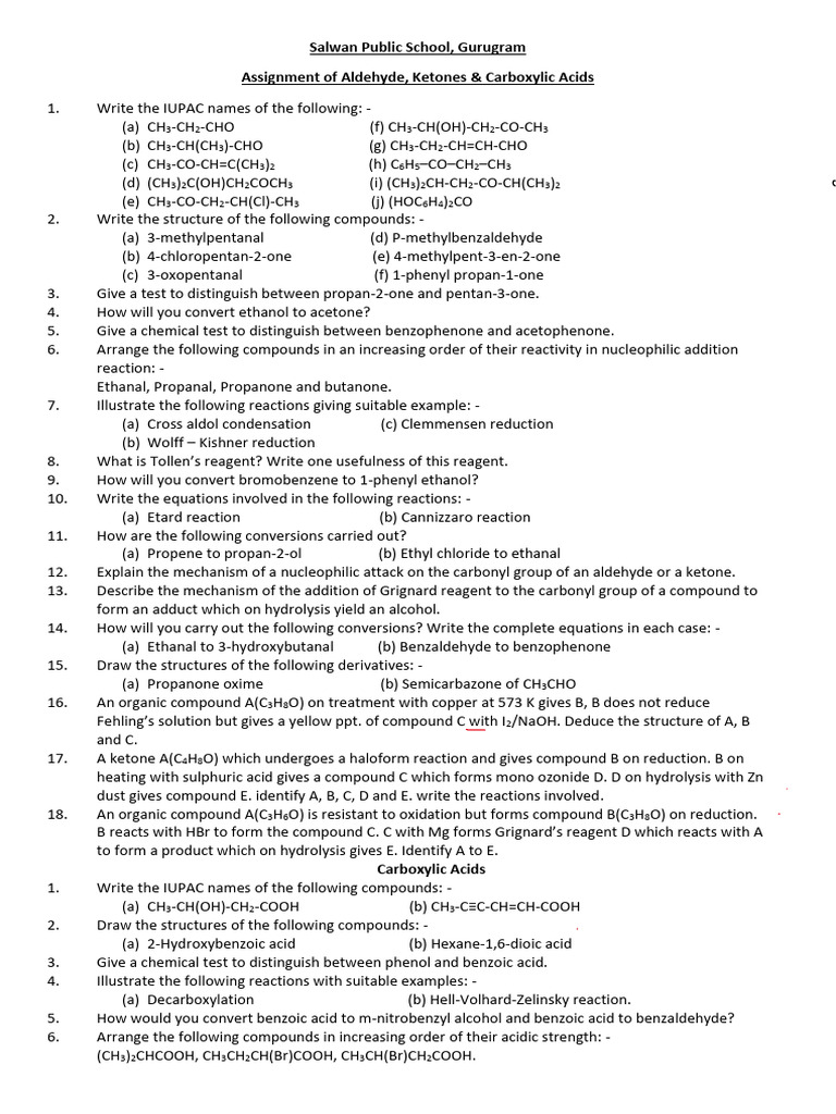 Aldehyde, Ketones and Carboxylic Acid | PDF | Acid | Aldehyde