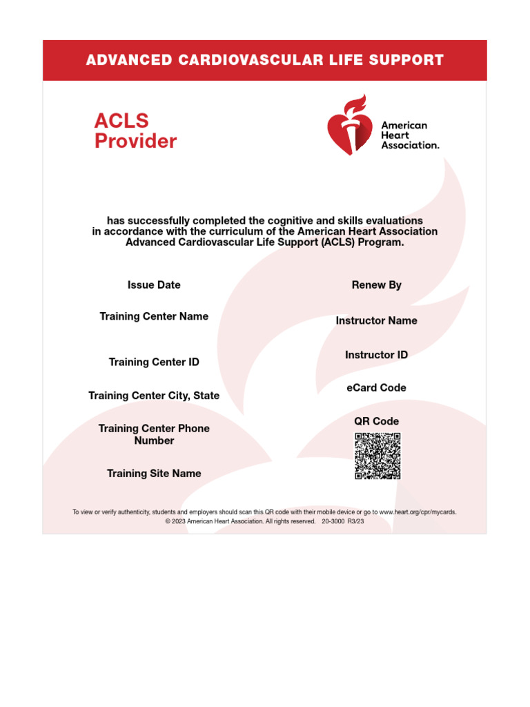 Acls Provider: Advanced Cardiovascular Life Support | PDF