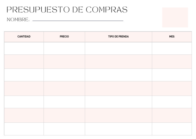 Presupuesto de Compras | PDF