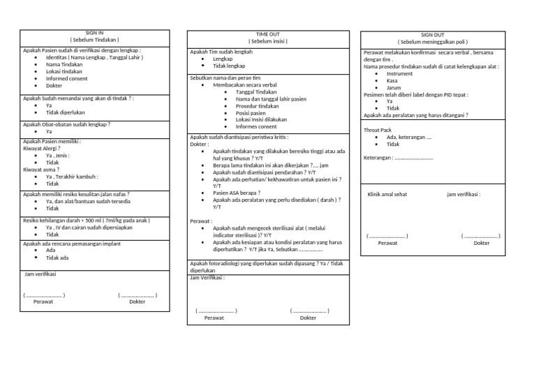 Ep 2.2.5 (Form Surgical Safety ) | PDF