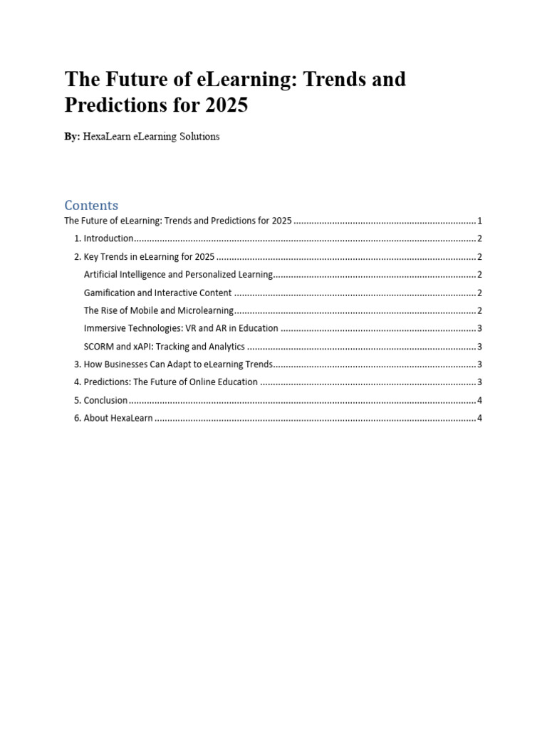 eLearning Trends and Predictions 2025 | PDF | Educational Technology ...