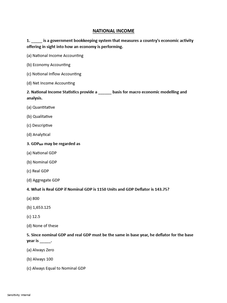 National Income Pdf Measures Of National Income And Output Gross