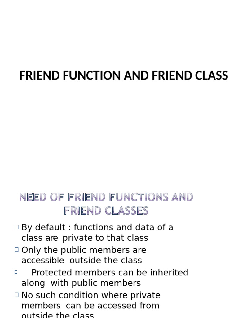 Understanding Friend Functions & Classes | PDF | Pointer (Computer ...