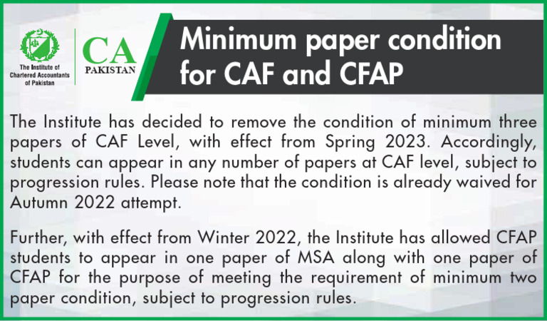 CAF Paper Condition Update | PDF