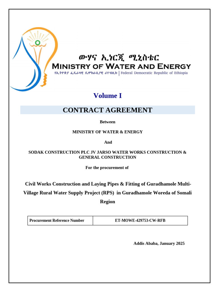 Contract for Guradhamole Water Project | PDF | Employment | Insurance