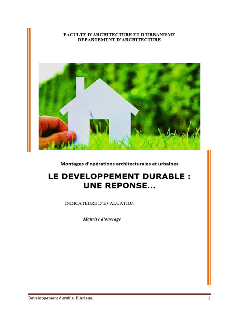 Développement Durable en Architecture | PDF | Développement durable ...