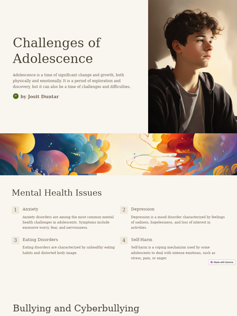 Adolescent Challenges and Development Issues | PDF | Adolescence | Bullying