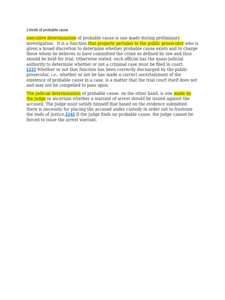 2 Kinds of Probable Cause | PDF