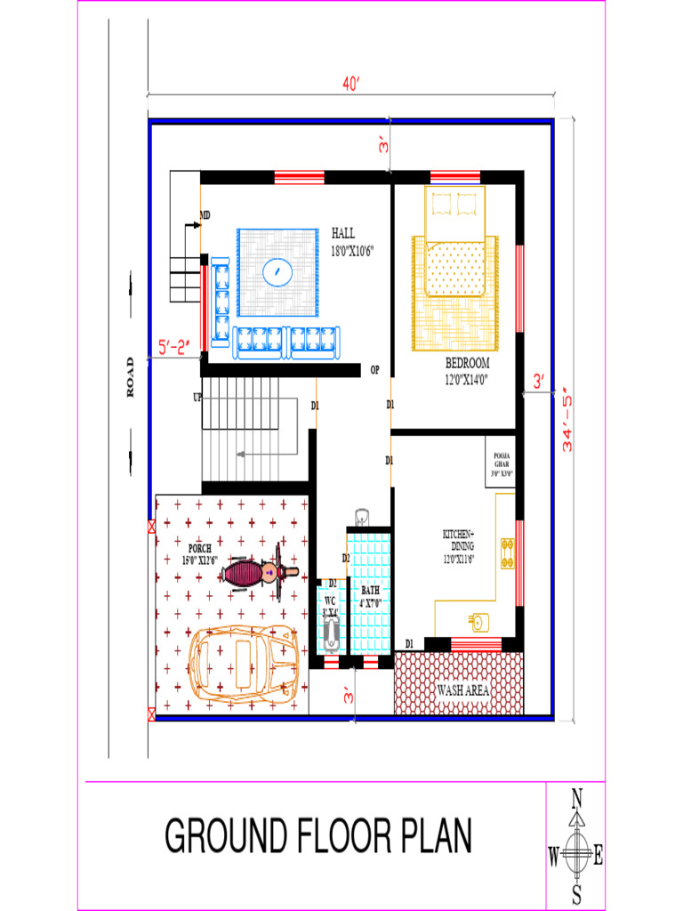 Ground Floor Plan Layout Details | PDF