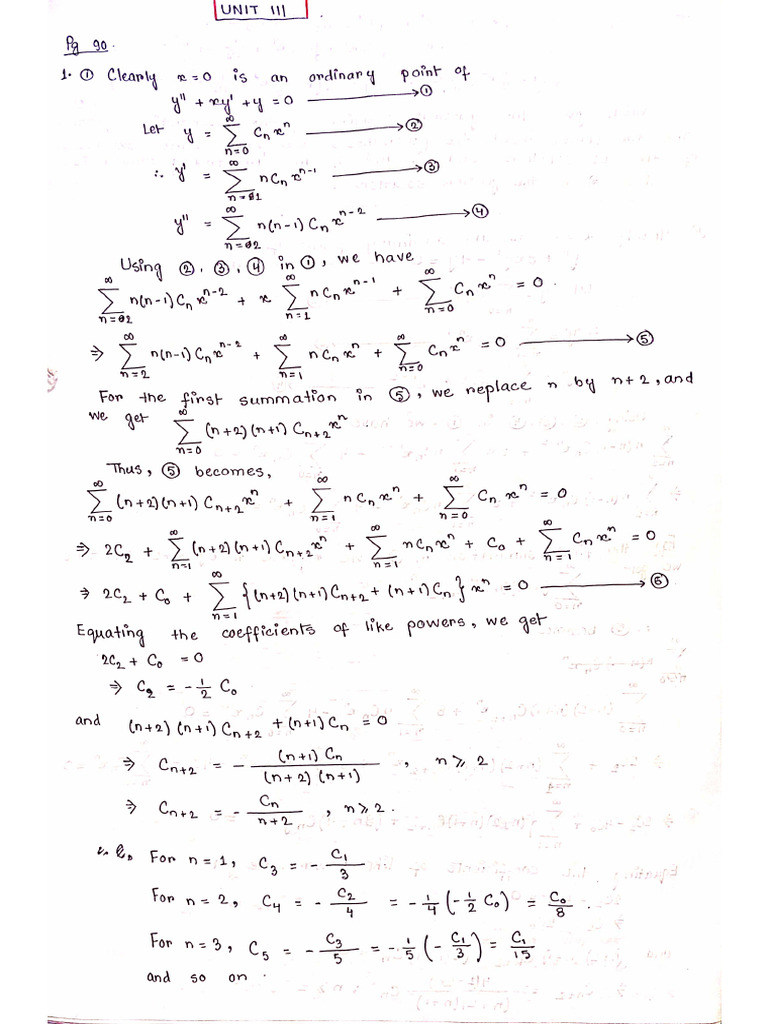 ODE Unit 3 Power Series HW | PDF