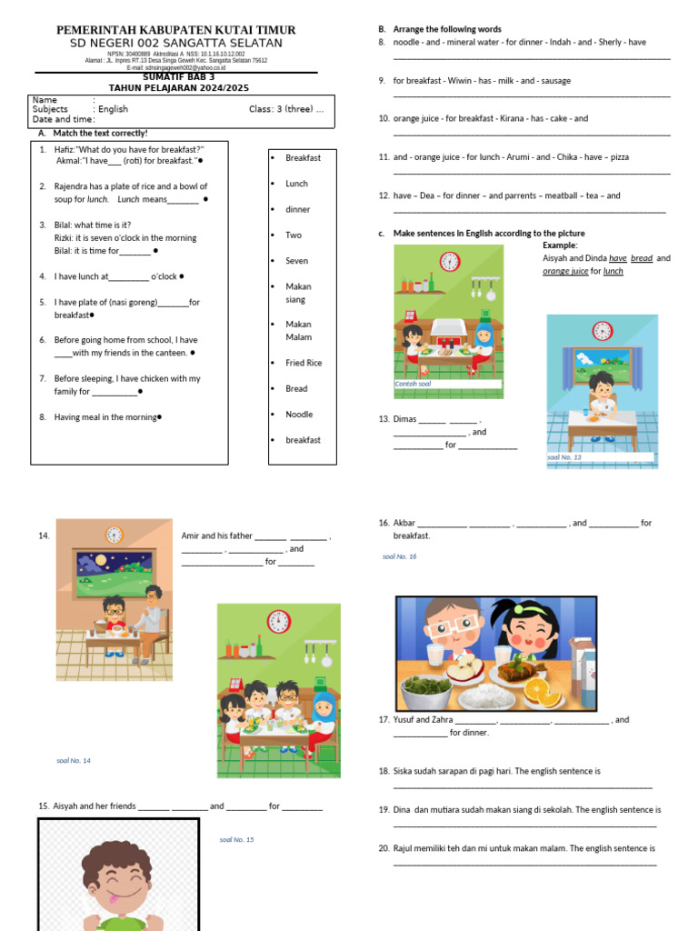 Soal Bahasa Inggris Kelas 3 Bab 3 Pdf Foods Eating Behaviors Of