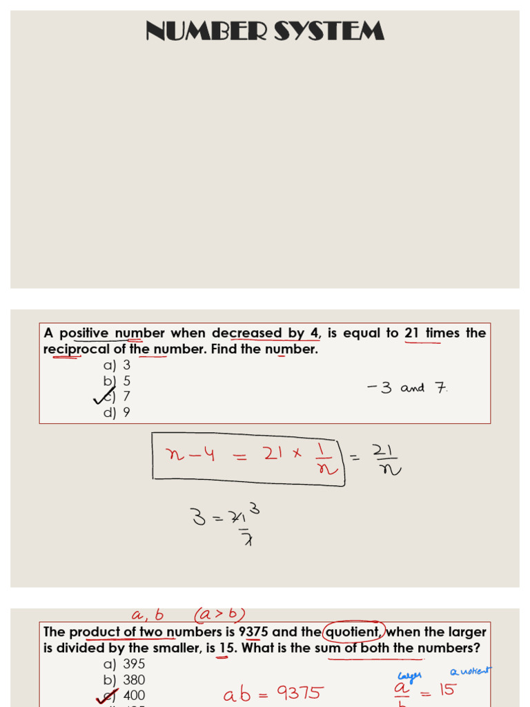 1 Numbersystem Pdf Arithmetic Mathematics