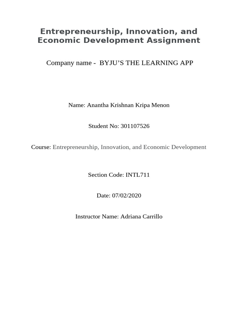 BYJU'S: EdTech Innovation and Growth | PDF | Teachers | Educational ...