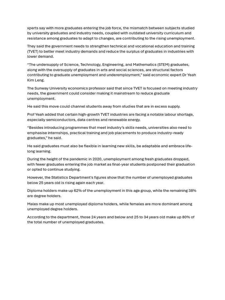 More Graduates Entering The Job Force | PDF
