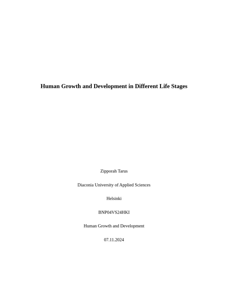 Human Development Across Life Stages | PDF | Developmental Psychology ...