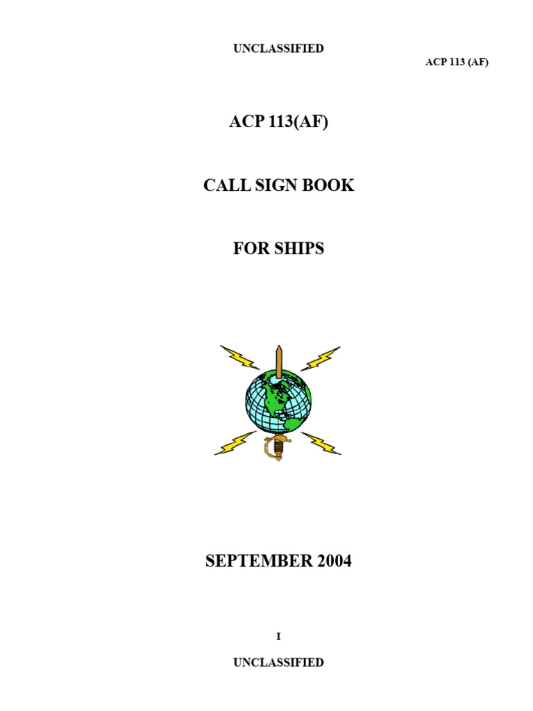 Call Sign Book for Ships ACP 113(AF) | PDF | Ships | Naval Warfare
