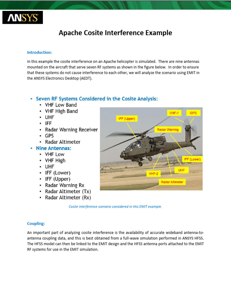 Apache Helicopter Cosite Analysis | PDF | Electromagnetic Interference ...