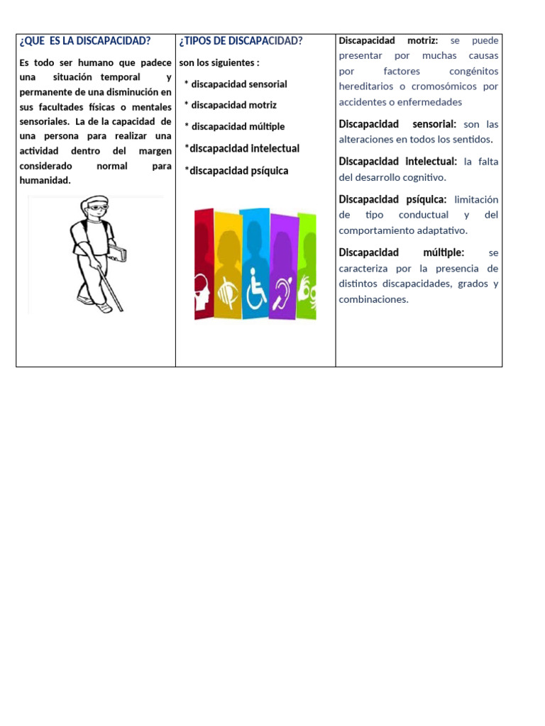 Tipos y Leyes de Discapacidad | PDF | Invalidez | Discapacidad intelectual