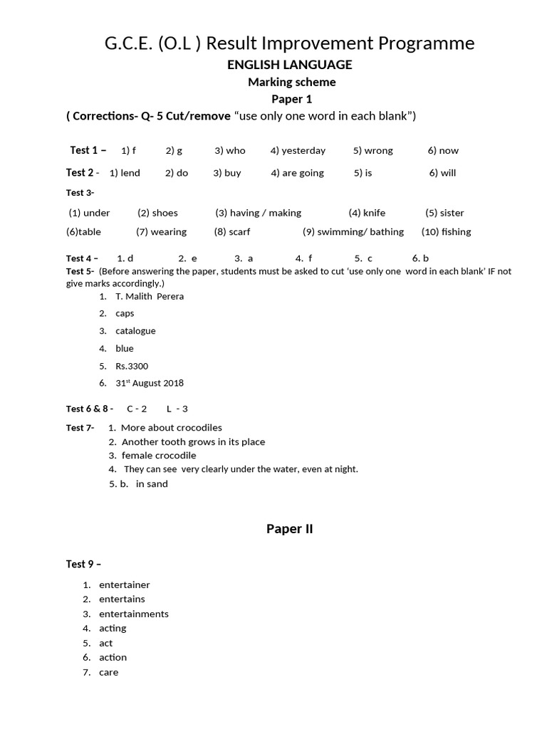 G.C.E. O.L. Result Improvement Guide | PDF