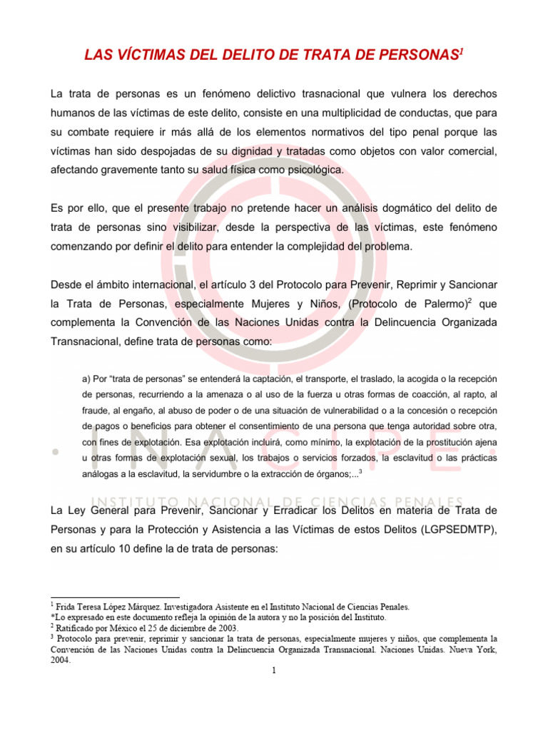 Las Victimas Del Delito de Trata de Personas | PDF | Trata de personas ...