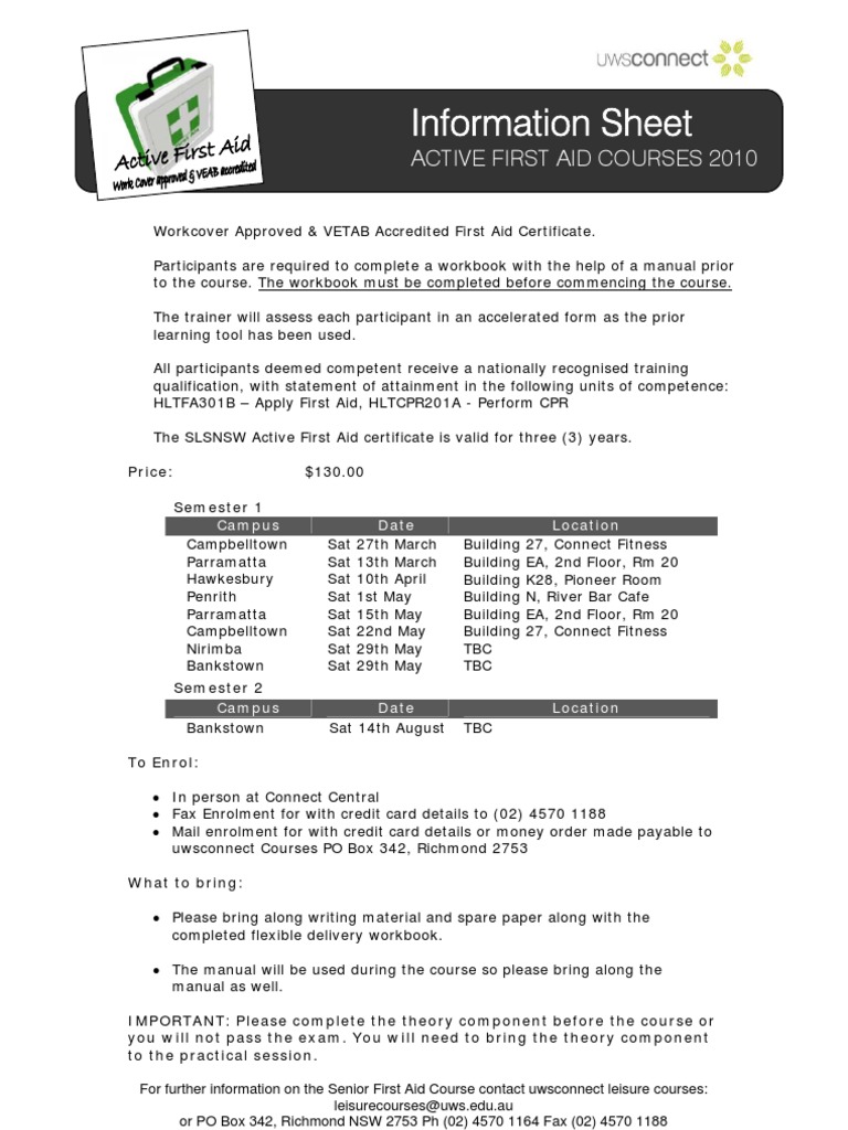 Active First Aid Course Information | PDF