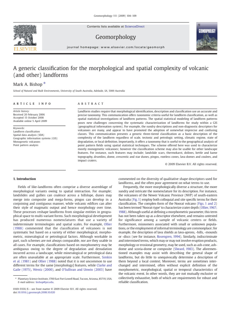 A Generic Classification For The Morphological and Spatial Comp 2009 ...