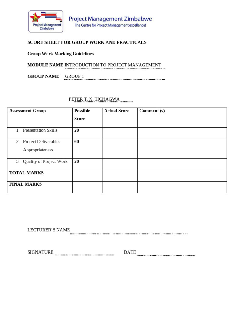 Risk in Project Management Assignment Peter Tichagwa | PDF | Project ...