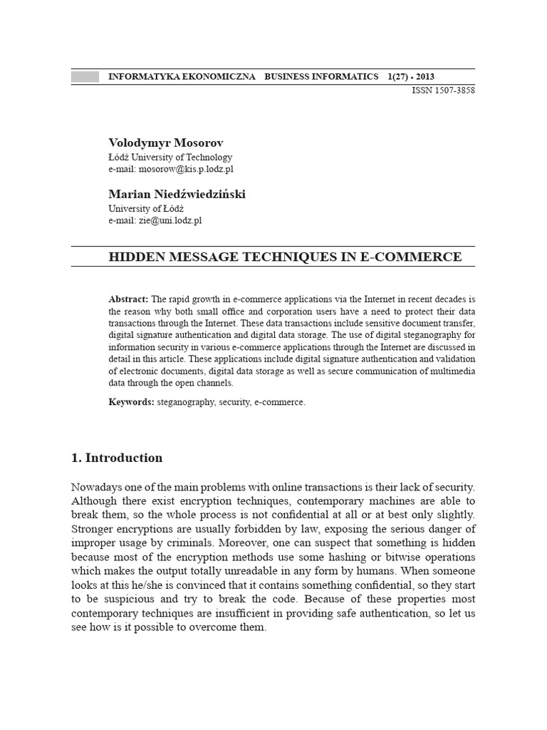 Hidden Message Techniques in E-Commerce | PDF | Digital Rights ...