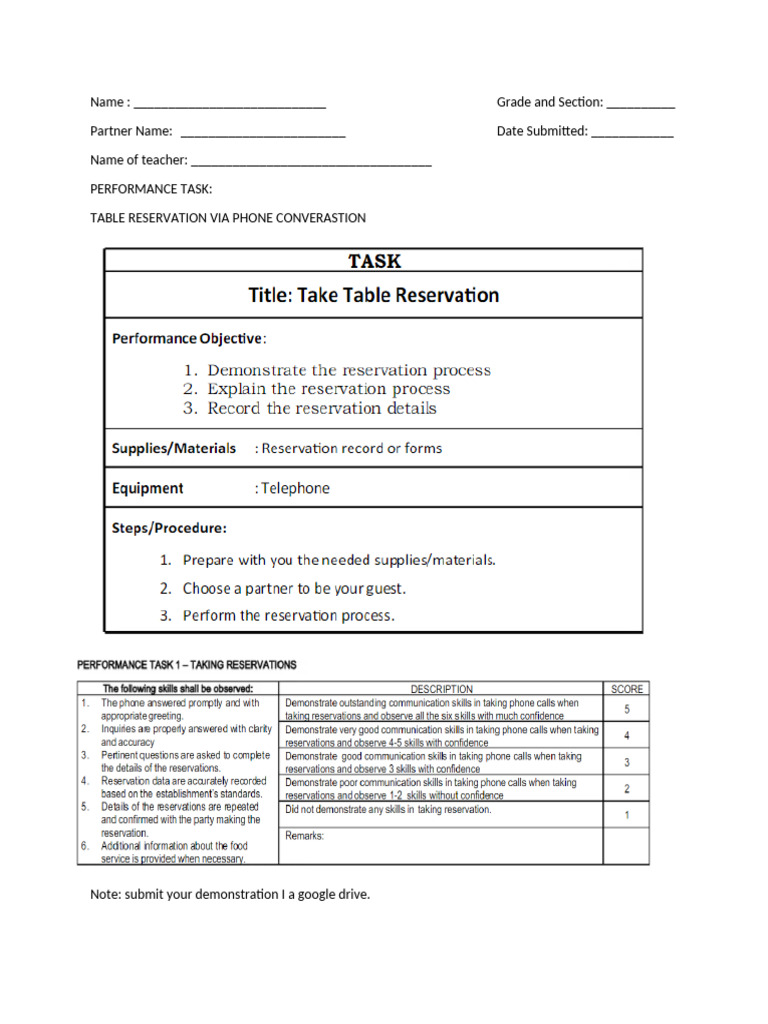 pt1 Phone Reservation | PDF