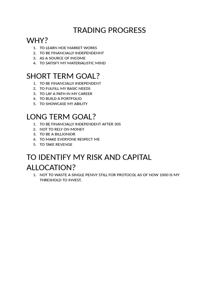 Trading Progress | PDF