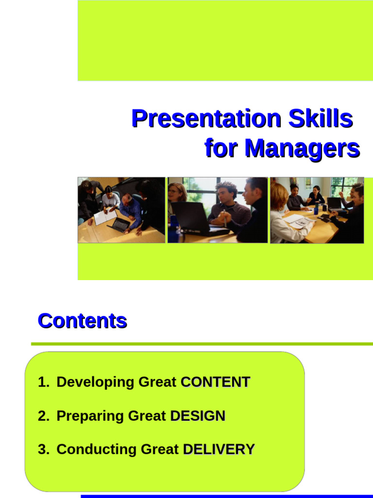 Mastering Presentation Skills for Managers | PDF | Typefaces | Serif
