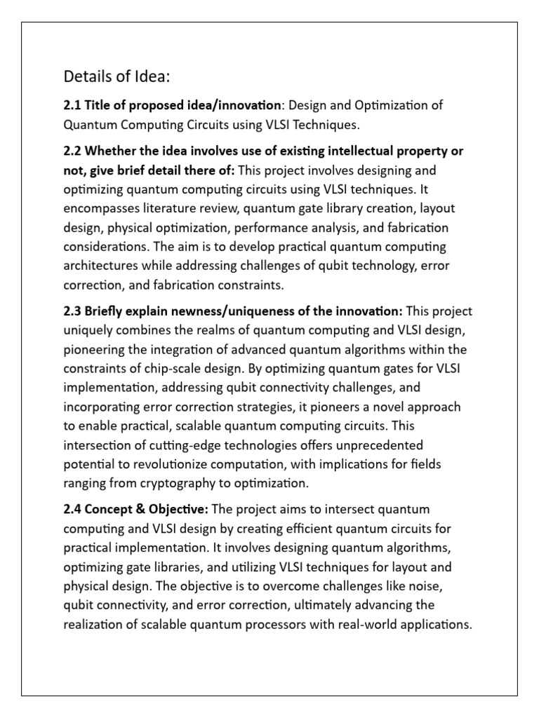 Details of Idea (1) | PDF | Quantum Computing | Computing