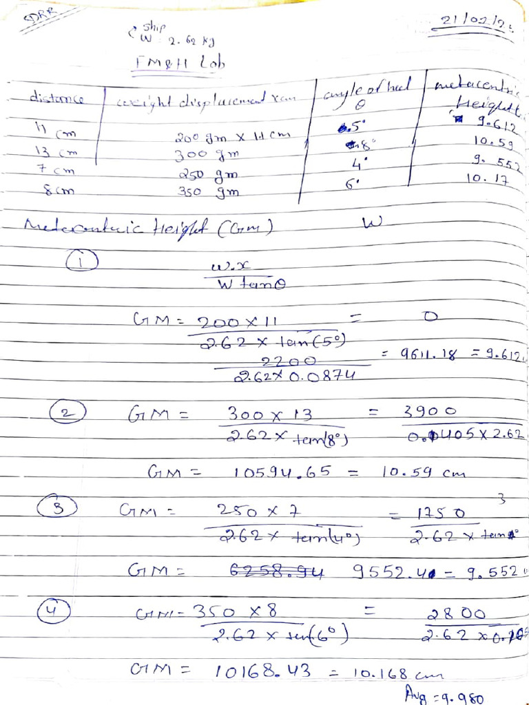 Metacentric Height | PDF