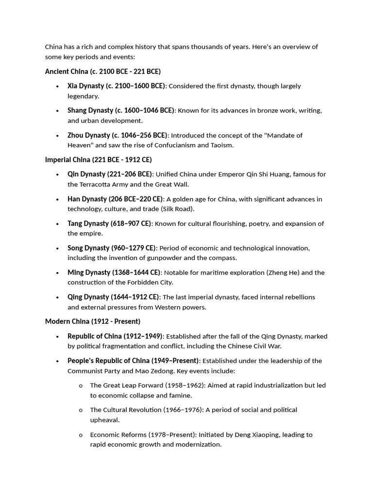 China history | PDF | China | World Politics