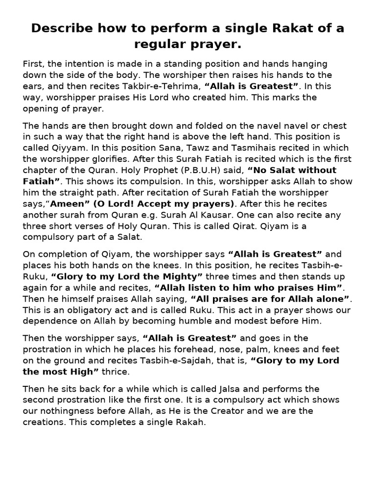 Single Rakah | PDF