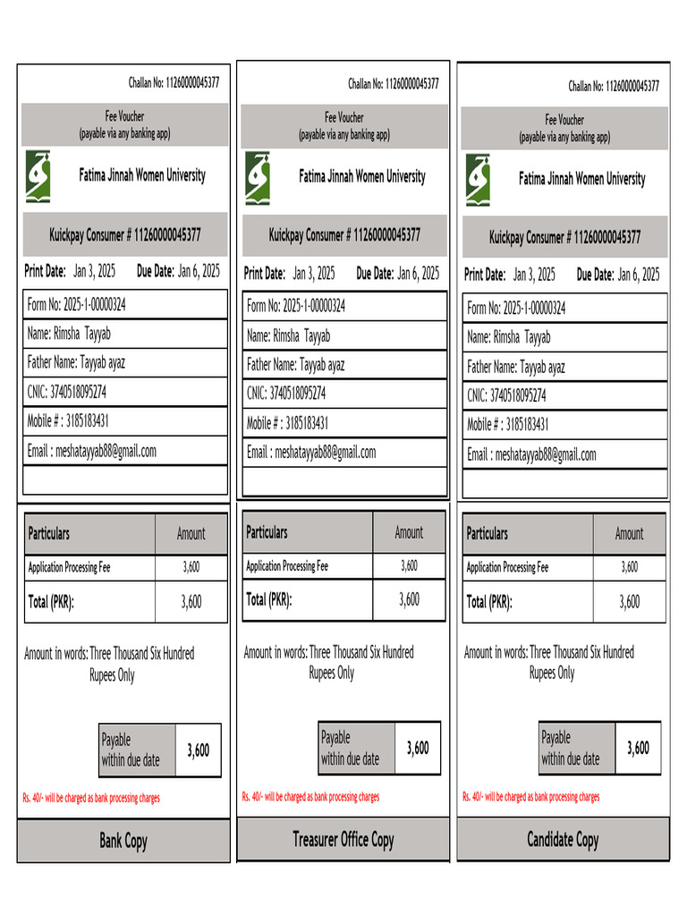 Bank Copy Treasurer Office Copy Candidate | PDF | Foreign Exchange ...