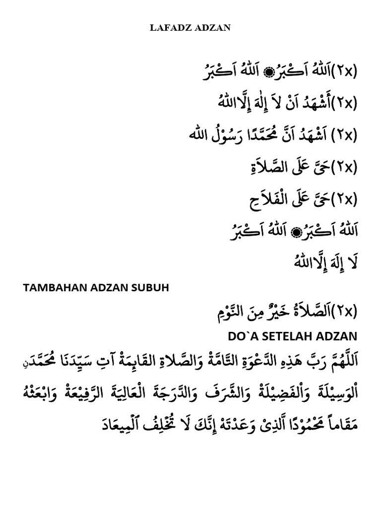 LAFADZ ADZAN | PDF