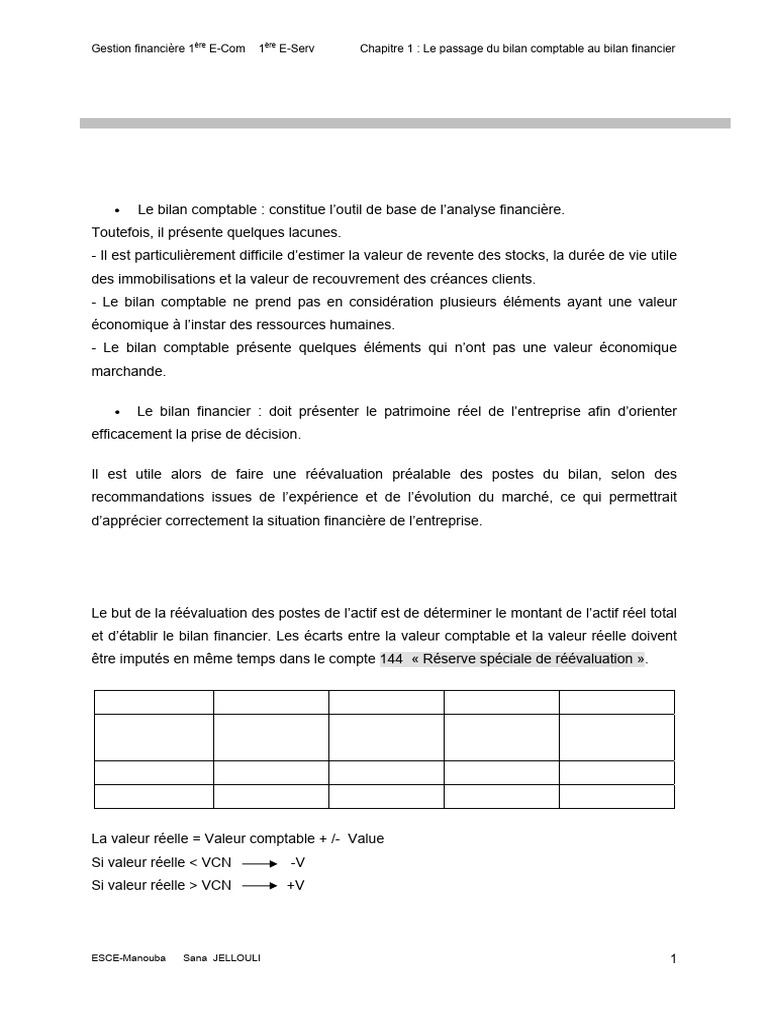 Passage au bilan financier explicité | PDF | Capitaux propres | Bilan ...