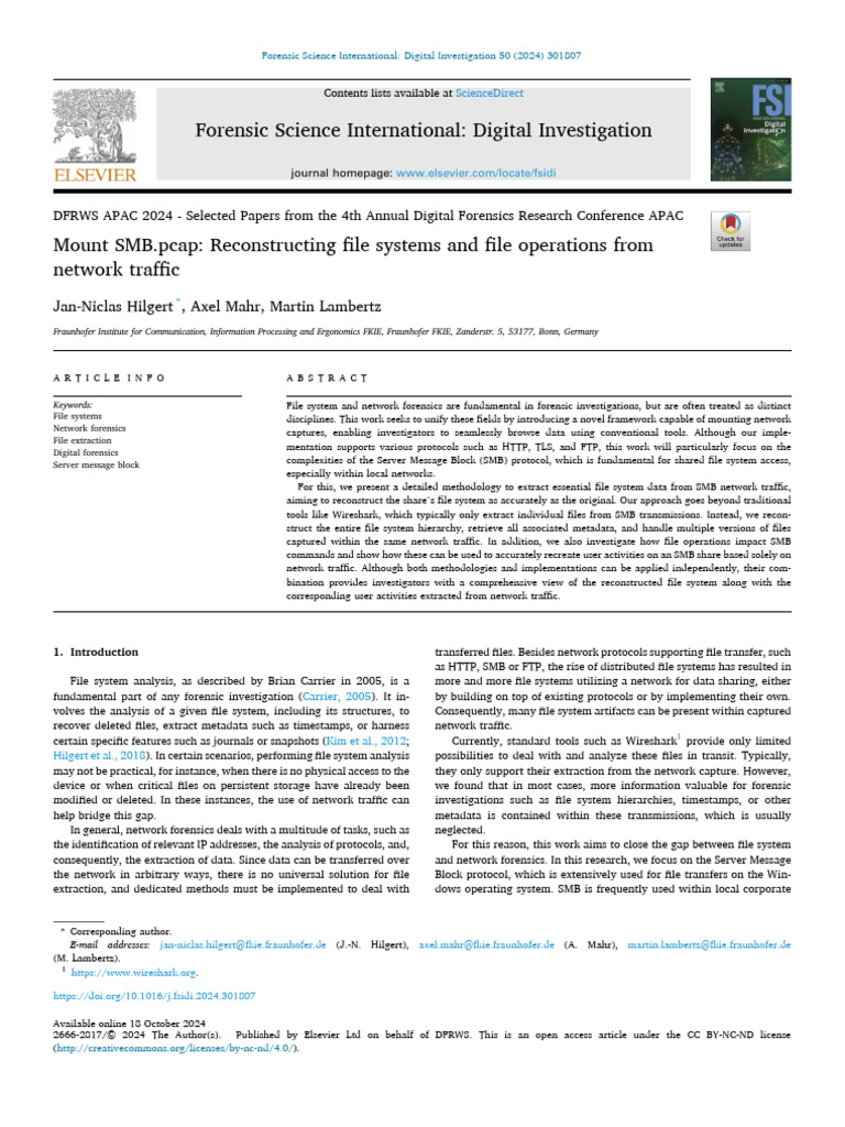 Reconstructing SMB File Systems from PCAP | PDF | File System ...