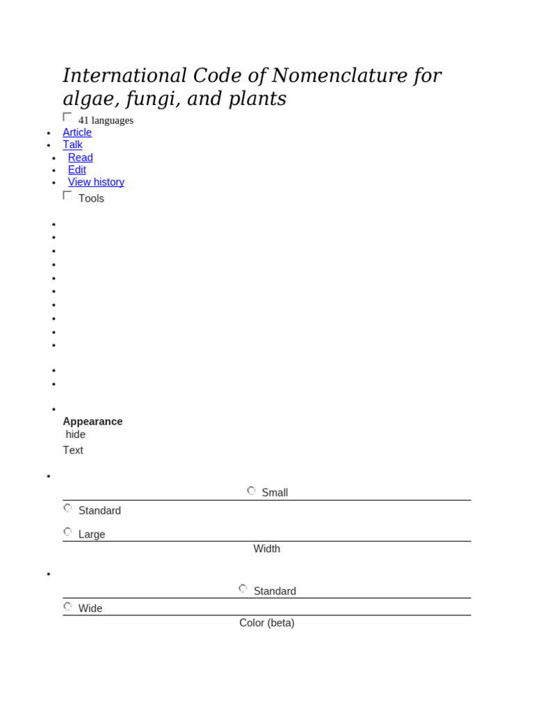 International Code of Nomenclature (ICN) | PDF | Organisms | Taxonomy ...
