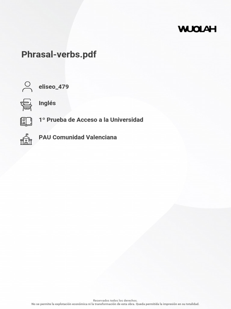 Phrasal Verbs Esenciales en Inglés | PDF