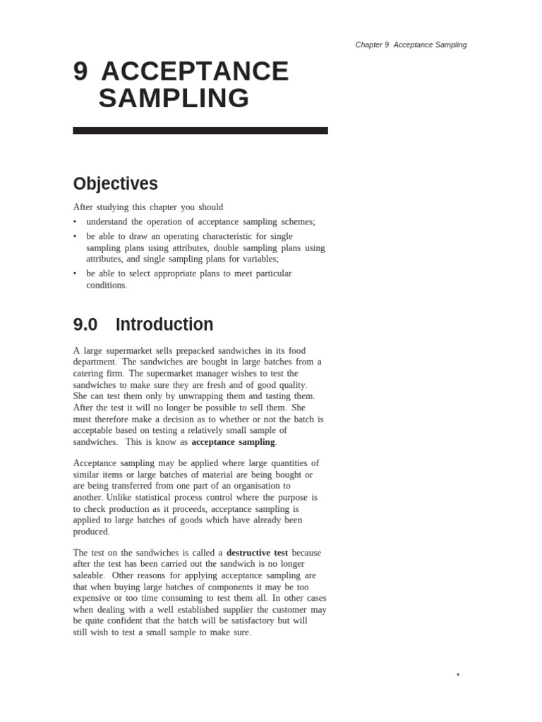 Understanding Acceptance Sampling Techniques | PDF | Sampling ...