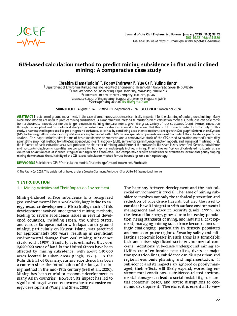 GIS Method for Mining Subsidence Prediction | PDF | Geographic ...