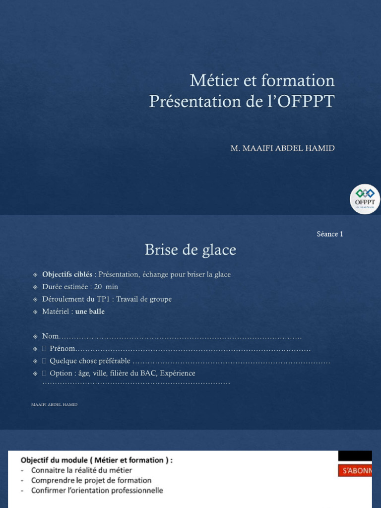 M tier Et Formation L OFPPT PDF Audit Business