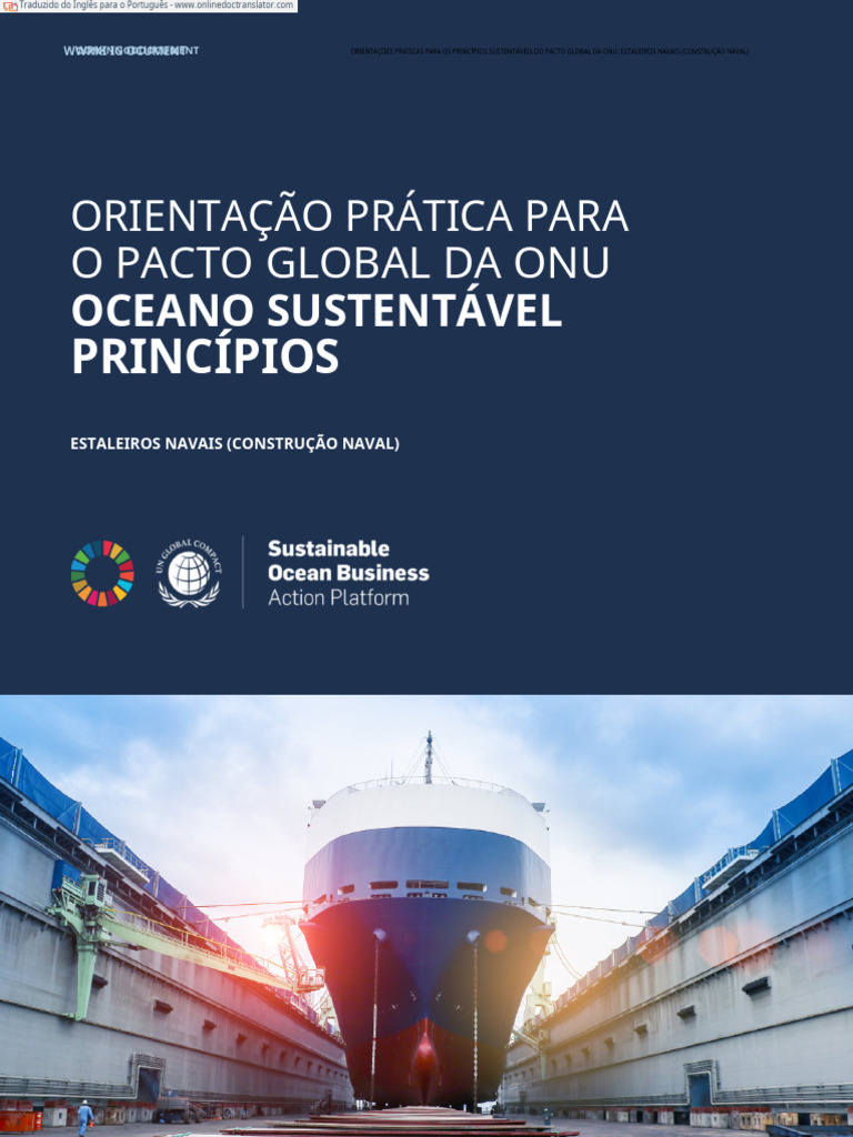 UN Global Compact Sustainable Ocean Principles Shipyards - En.pt | PDF ...