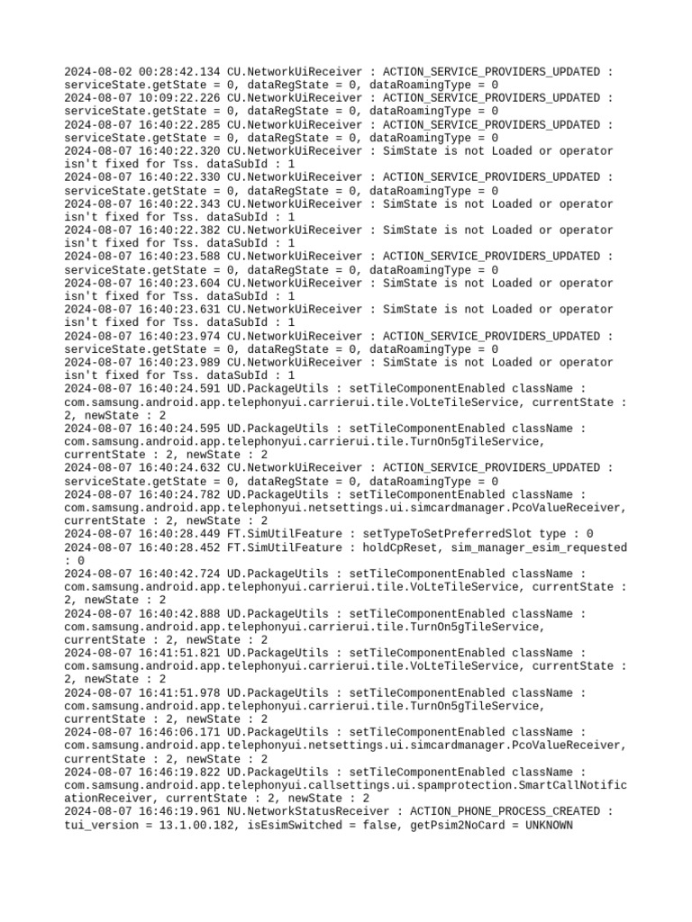 Network Service State Updates Log | PDF