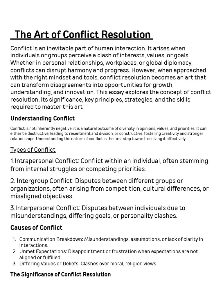 Mastering Conflict Resolution Skills | PDF | Conflict (Process ...