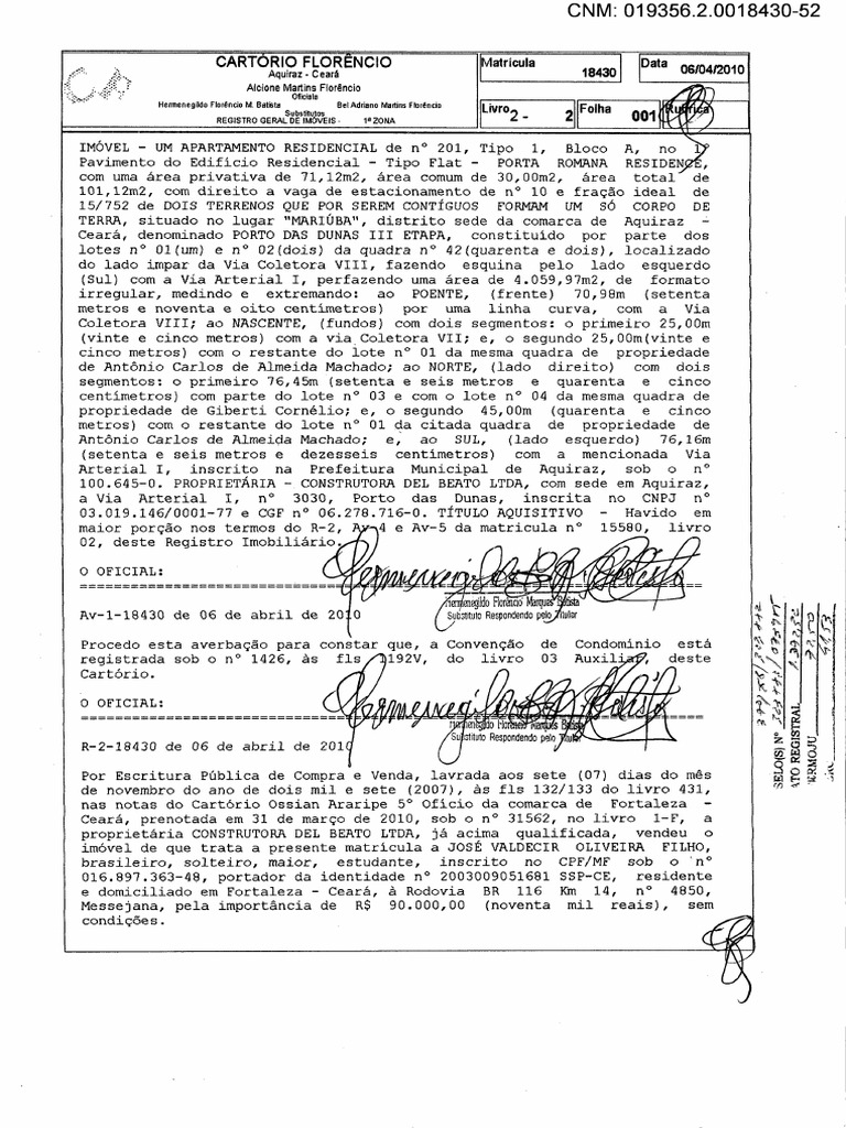 Validação de Documento Assinado ONR | PDF