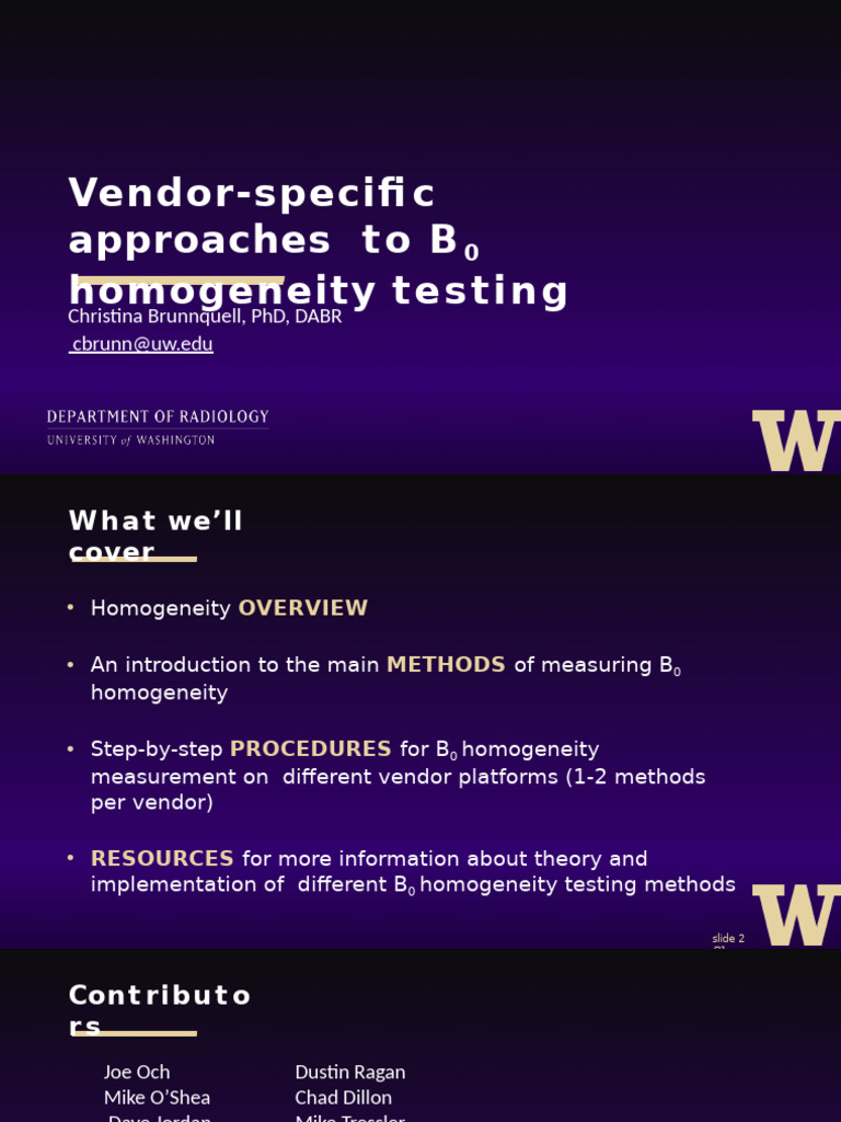 B0 Homogeneity Testing Methods Guide | PDF | Magnetic Resonance Imaging